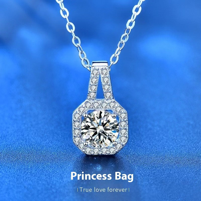 Collana in argento sterling S925 con moissanite per donna consegna 10/12 giorni