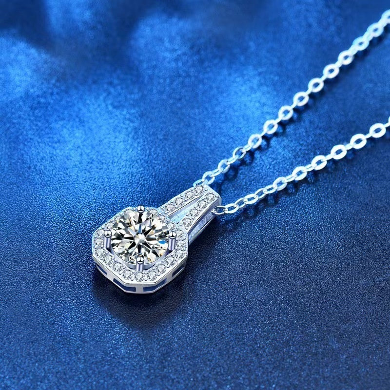 Collana in argento sterling S925 con moissanite per donna consegna 10/12 giorni