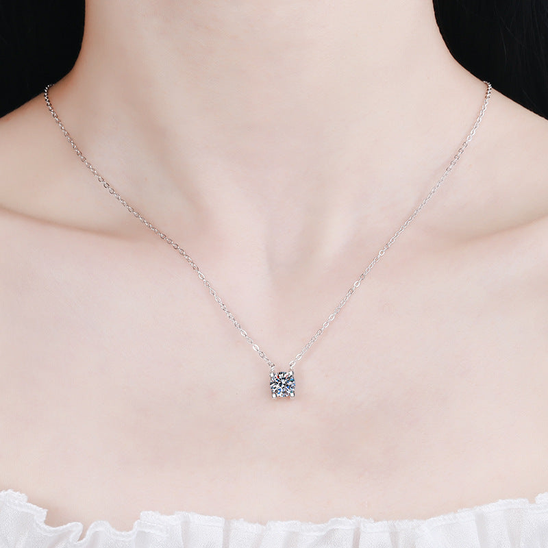 Collana in moissanite in argento sterling S925 MODELLO DA DUE 2 CARATI DELUXE consegna 2/3 giorni