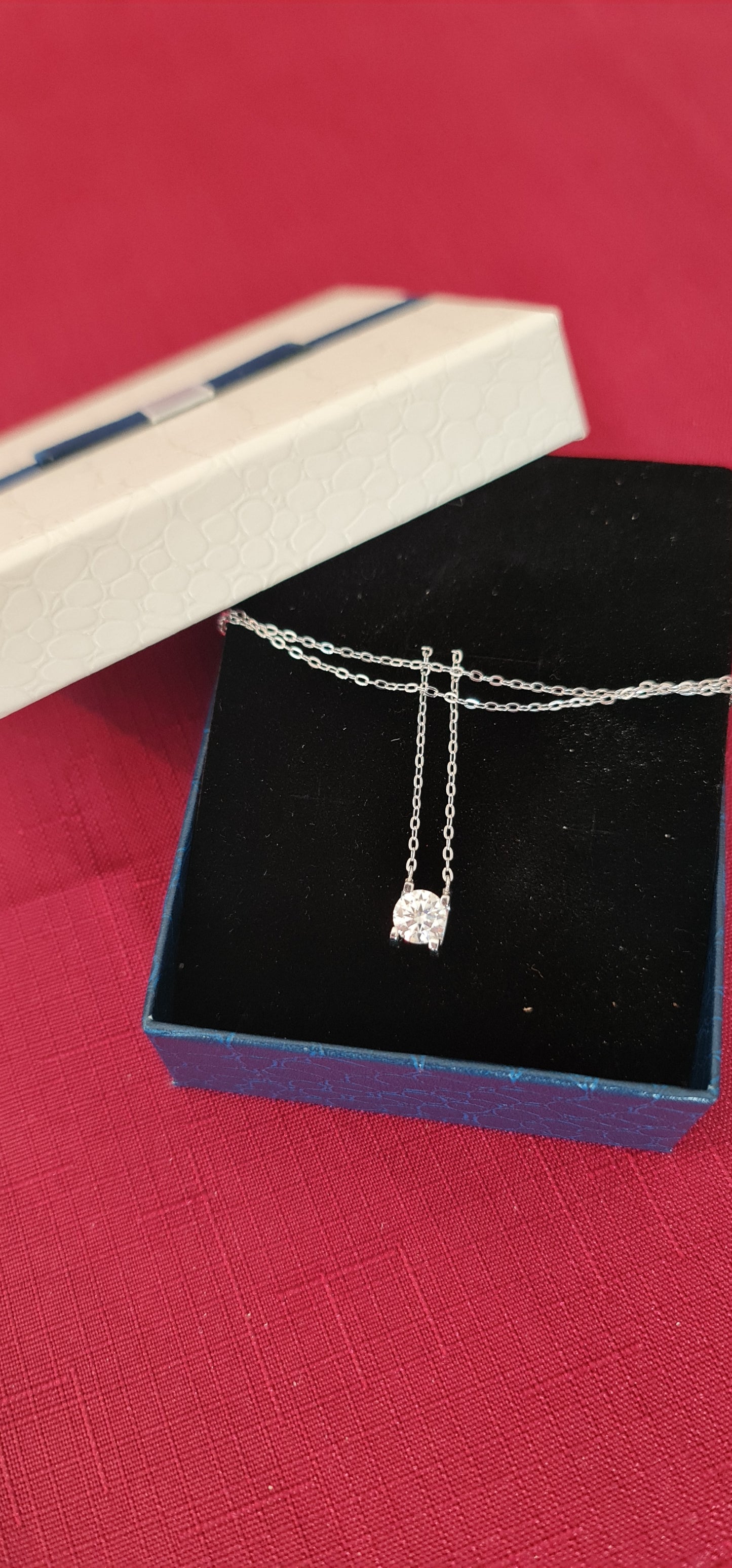 Collana in moissanite in argento sterling S925 MODELLO DA DUE 2 CARATI DELUXE consegna 2/3 giorni