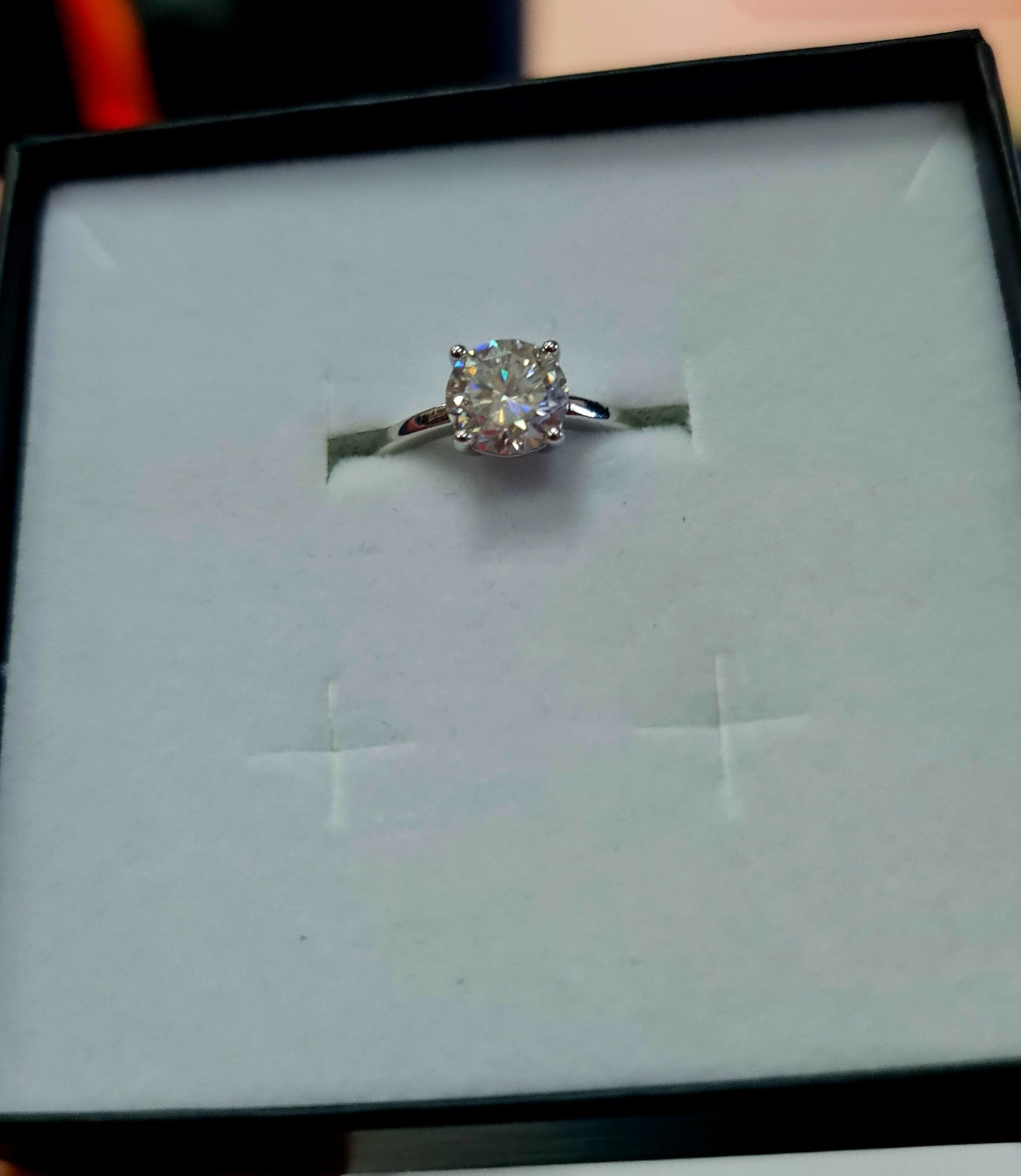 Anello regolabile in argento S925 con diamante moissanite 2 carati con certificato Gra moissanite diamante
