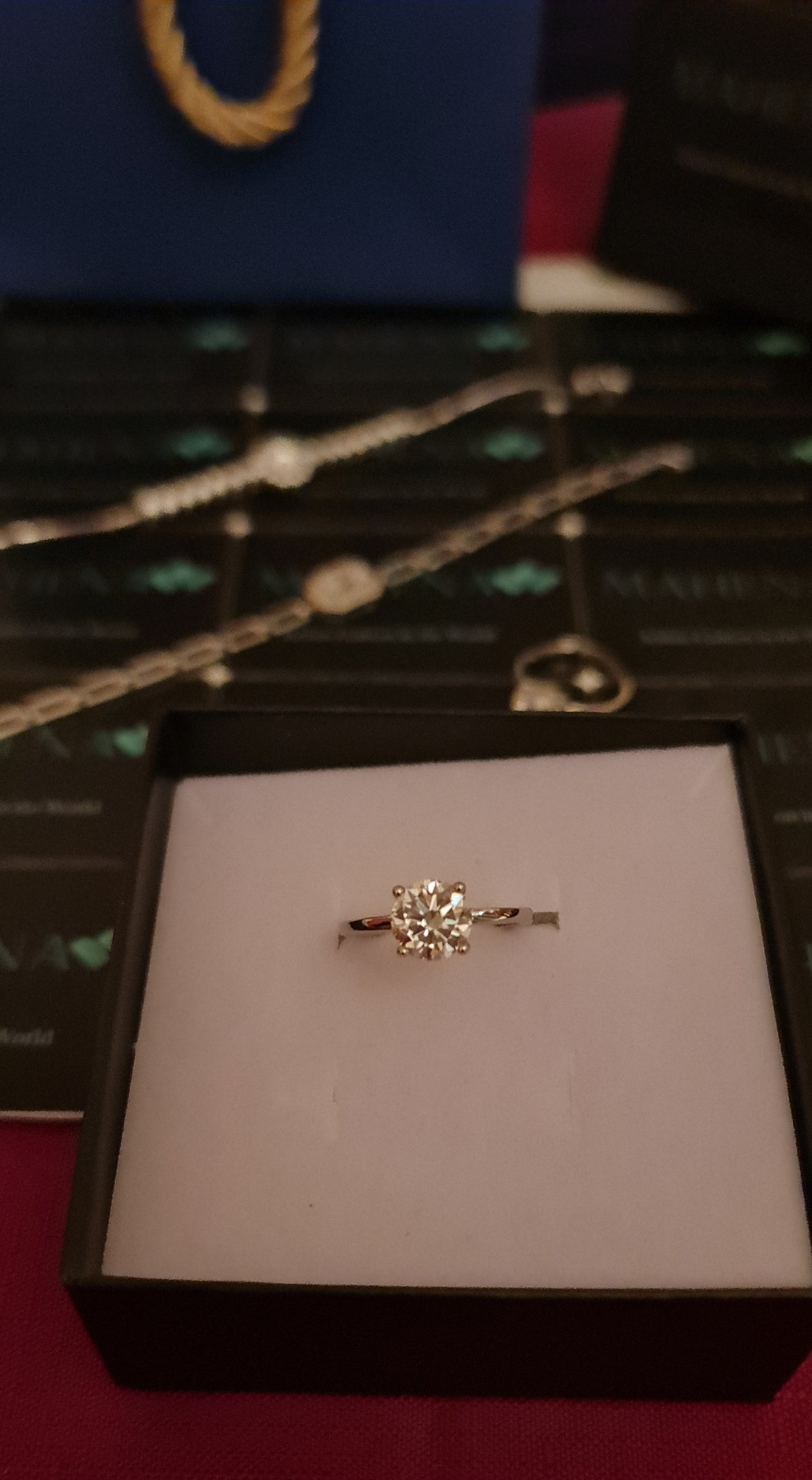 Anello regolabile in argento S925 con diamante moissanite 2 carati con certificato Gra moissanite diamante