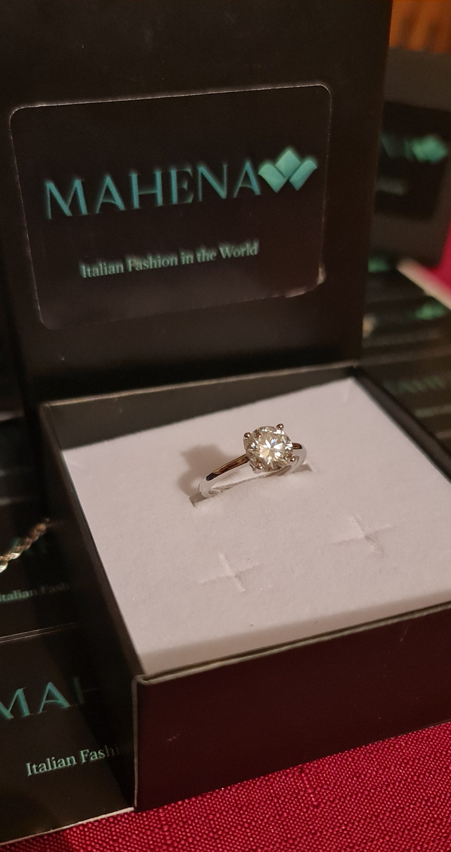 Anello regolabile in argento S925 con diamante moissanite 2 carati con certificato Gra moissanite diamante