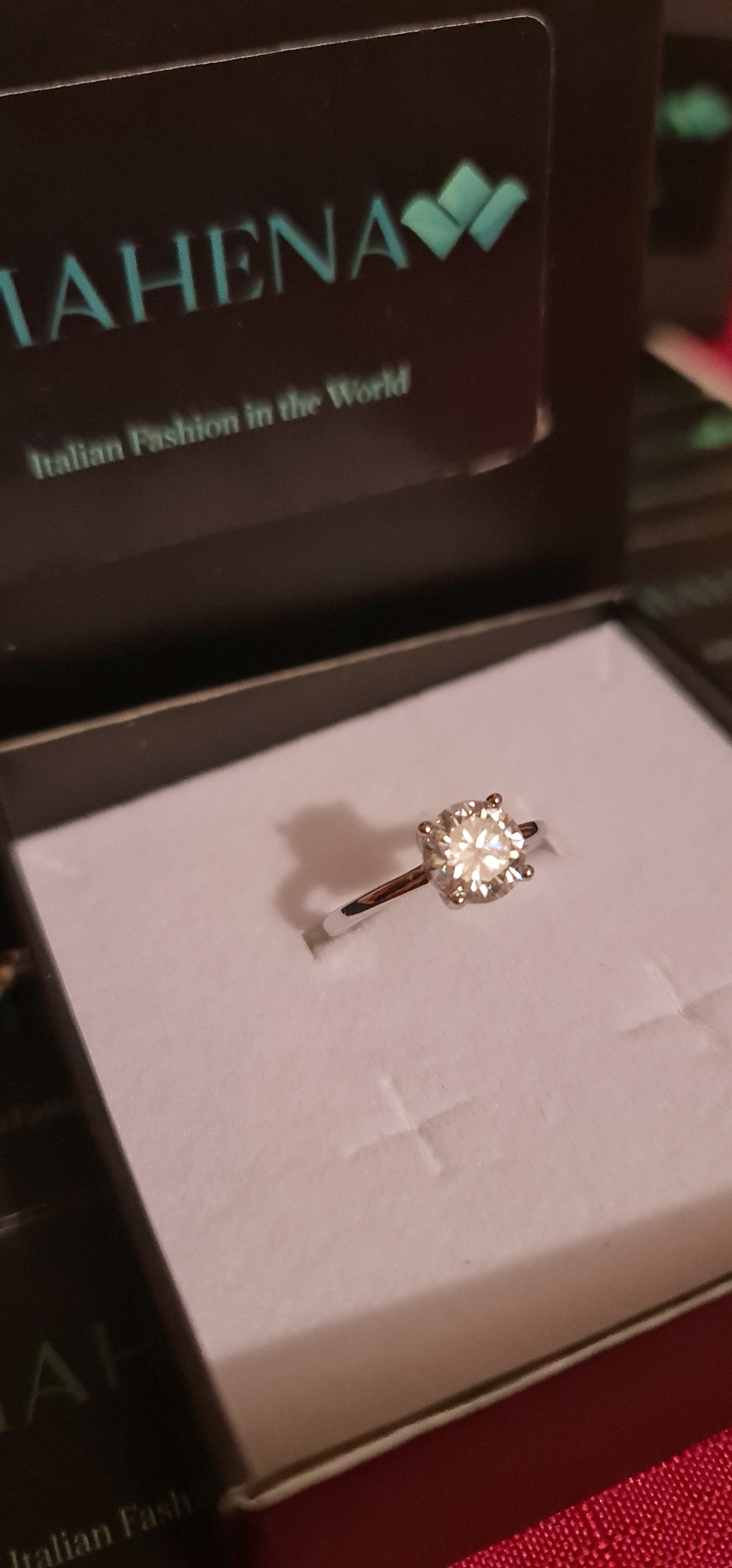Anello regolabile in argento S925 con diamante moissanite 2 carati con certificato Gra moissanite diamante