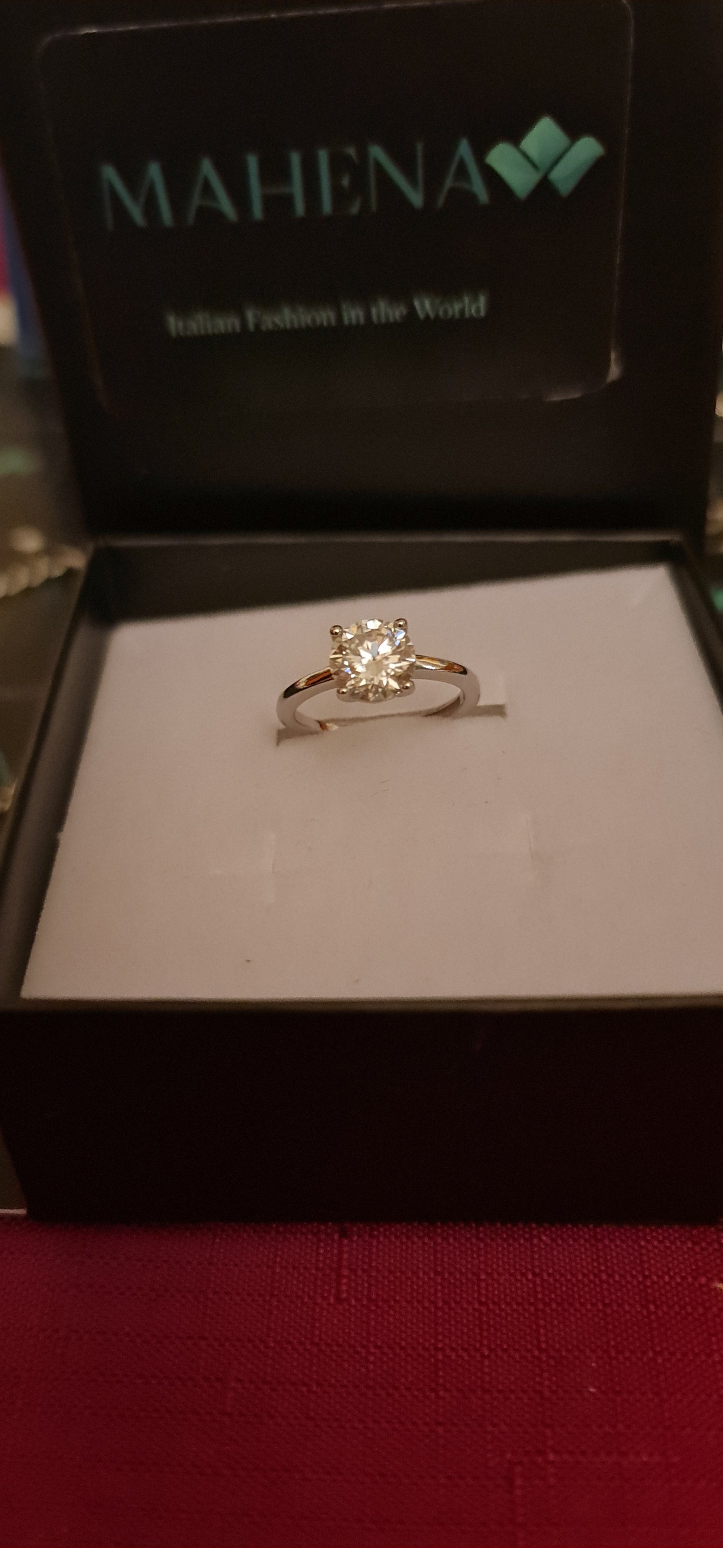 Anello regolabile in argento S925 con diamante moissanite 2 carati con certificato Gra moissanite diamante