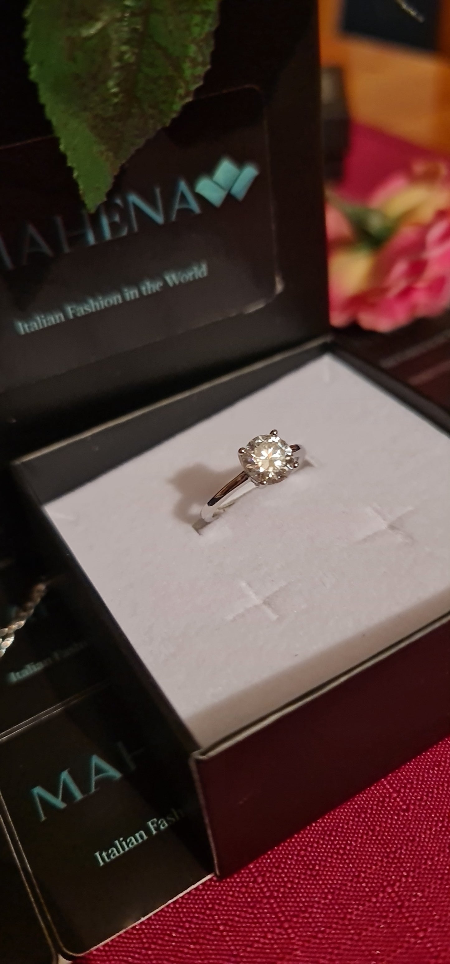 Anello regolabile in argento S925 con diamante moissanite 2 carati con certificato Gra moissanite diamante