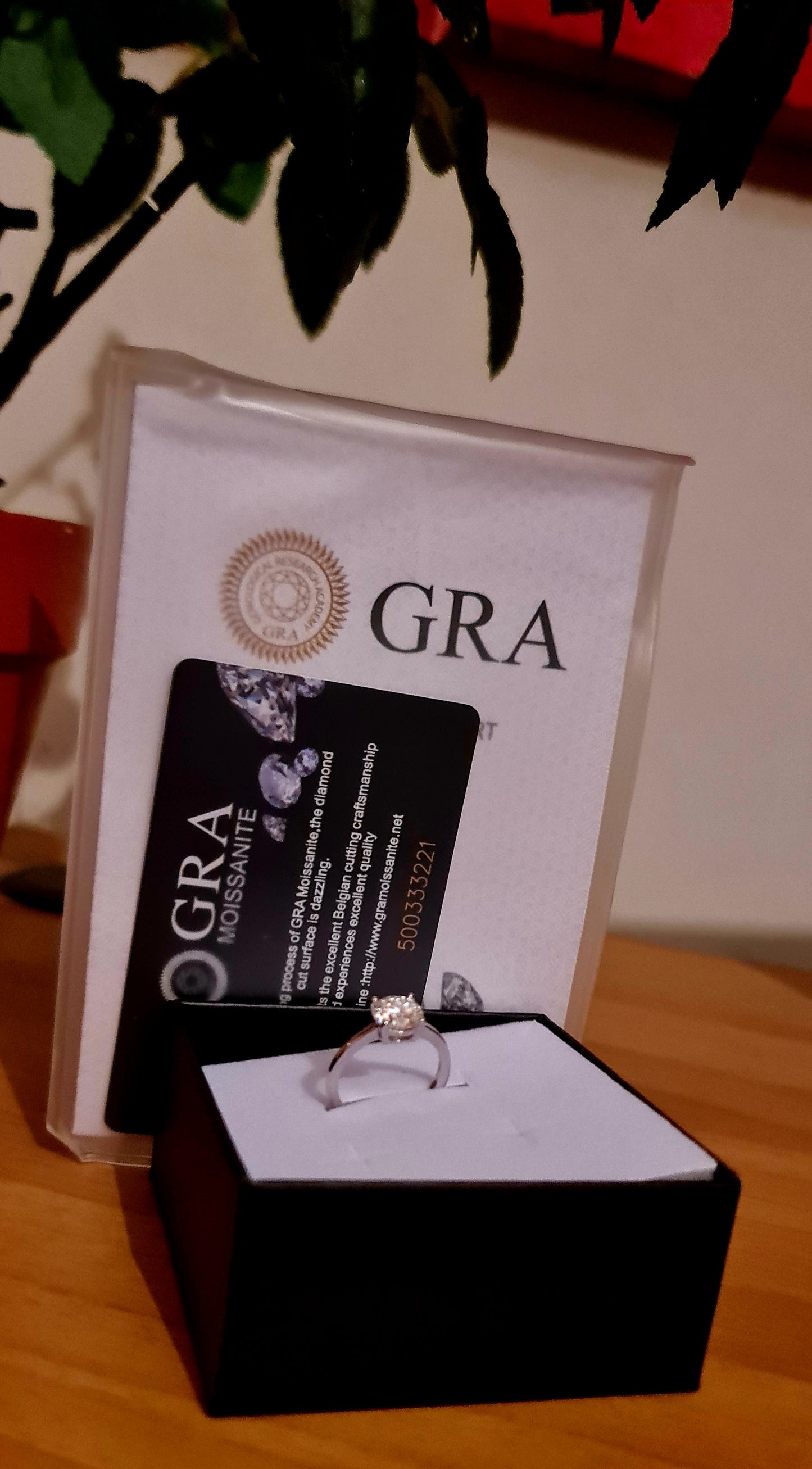 Anello regolabile in argento S925 con diamante moissanite 2 carati con certificato Gra moissanite diamante