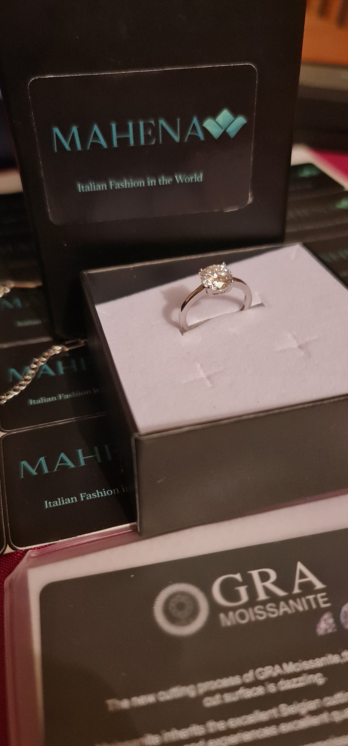 Anello regolabile in argento S925 con diamante moissanite 2 carati con certificato Gra moissanite diamante
