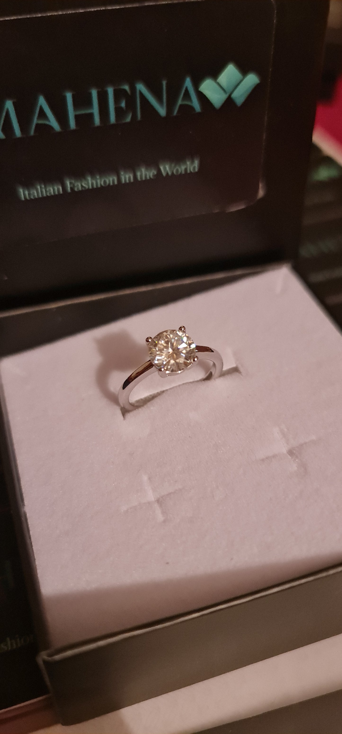 Anello regolabile in argento S925 con diamante moissanite 2 carati con certificato Gra moissanite diamante