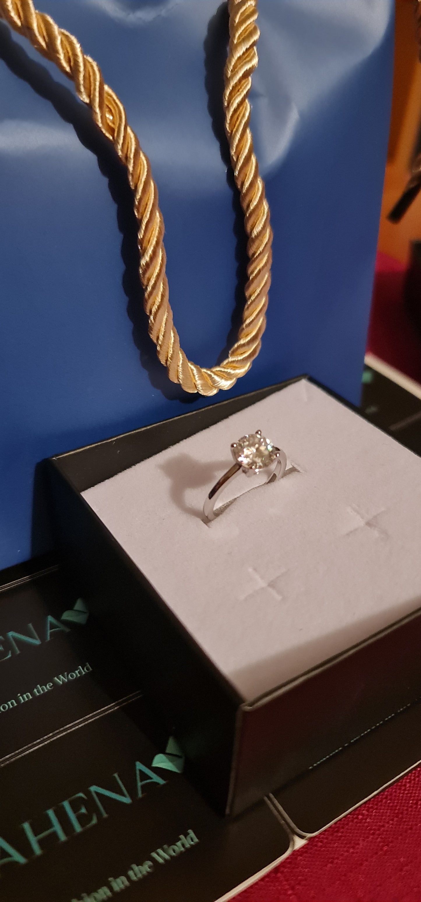 Anello regolabile in argento S925 con diamante moissanite 2 carati con certificato Gra moissanite diamante