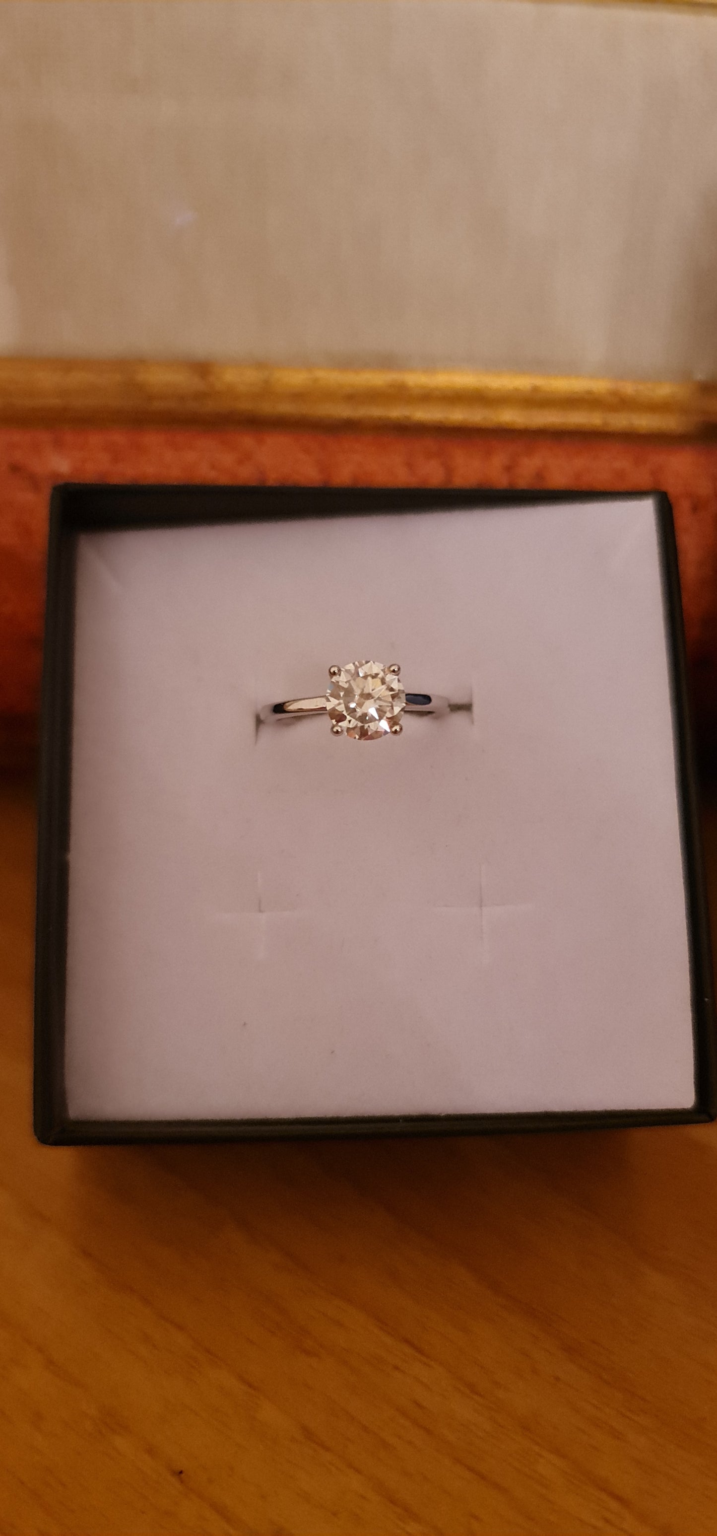 Anello regolabile in argento S925 con diamante moissanite 2 carati con certificato Gra moissanite diamante