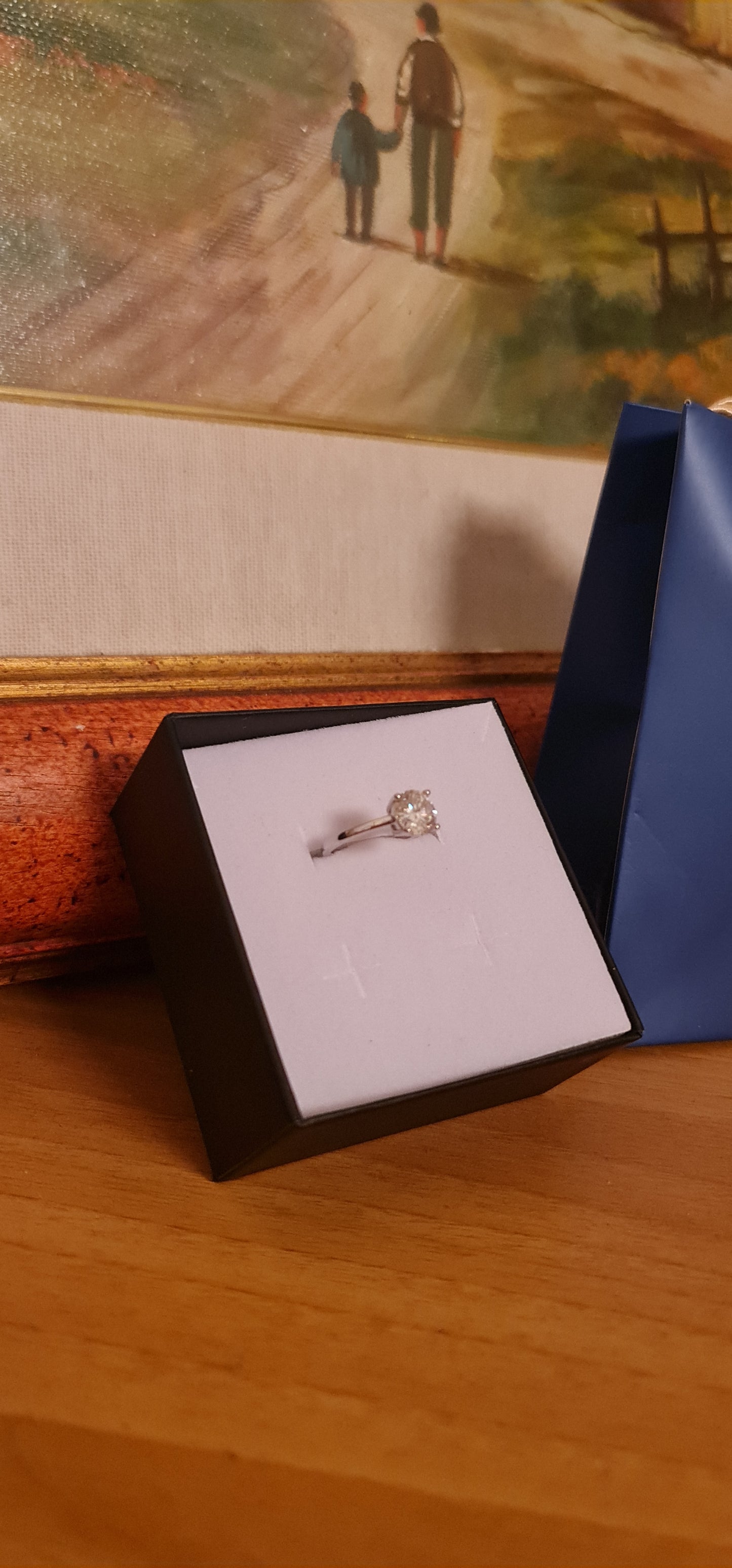 Anello regolabile in argento S925 con diamante moissanite 2 carati con certificato Gra moissanite diamante
