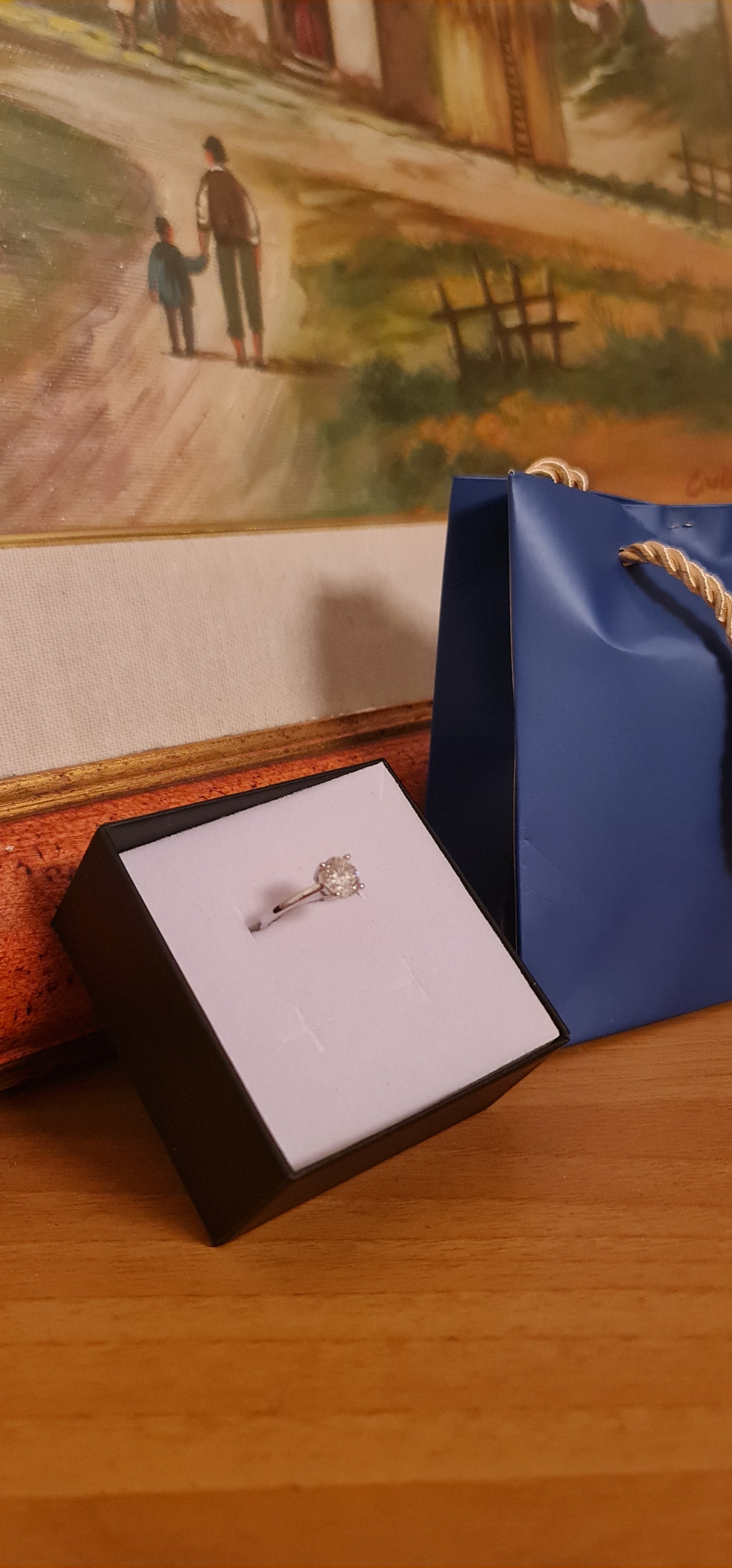 Anello regolabile in argento S925 con diamante moissanite 2 carati con certificato Gra moissanite diamante