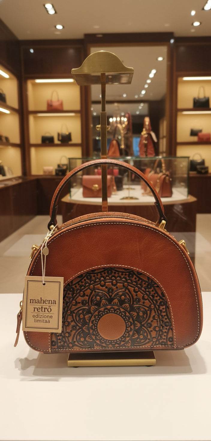 Borsa vintage in pelle multifunzionale in vacchetta edizione limitata