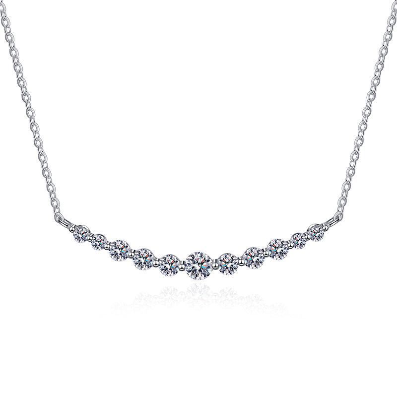 Collana in argento sterling S925 con moissanite, leggera, di lusso, di alta qualità, 1.1 carati, colore D