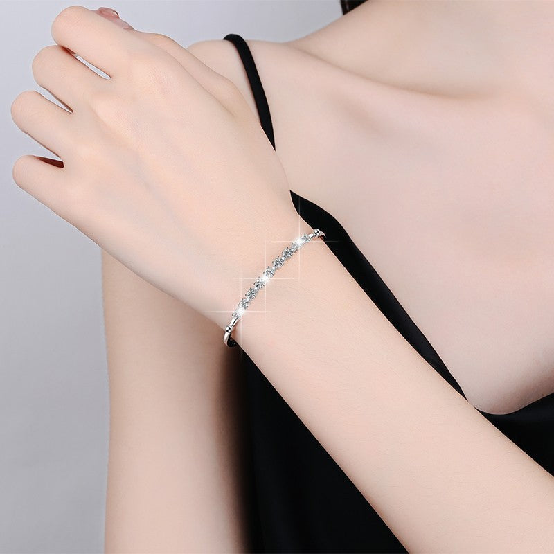 Bracciale da donna in argento sterling S925 con moissanite