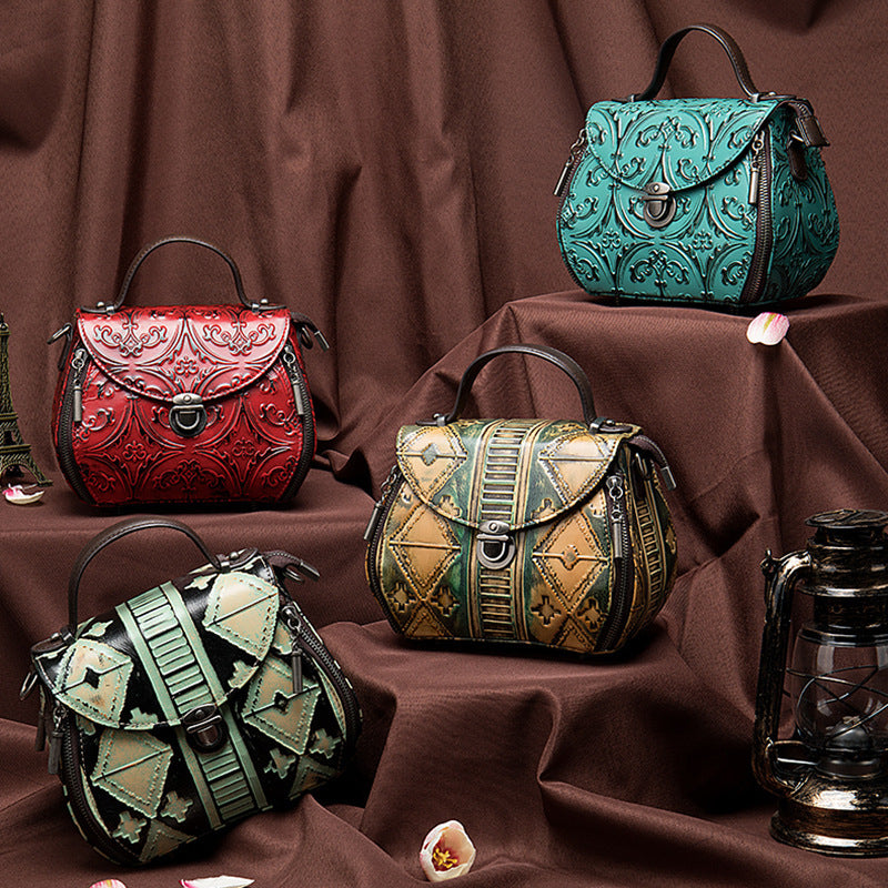 Borsa a tracolla da donna in pelle goffrata Misura piccola