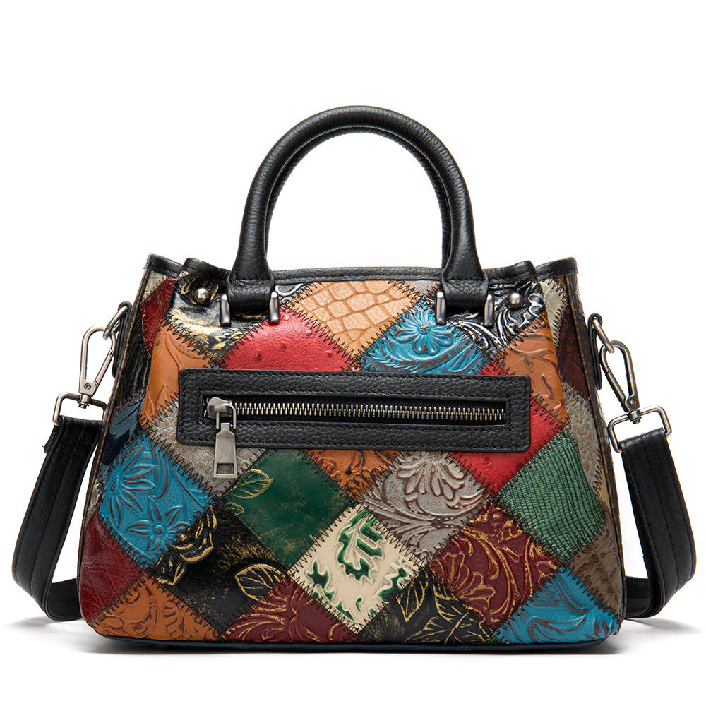 Borsa a tracolla con cuciture personalizzate