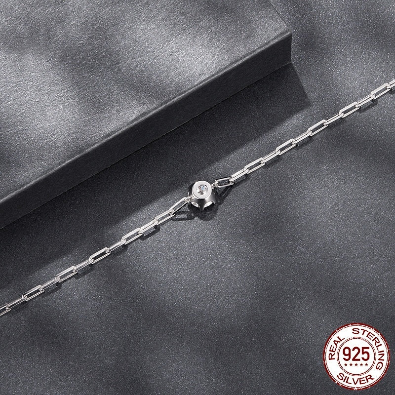 Bracciale da donna in argento Sterling S925 con moissanite da 1 carato e colore D