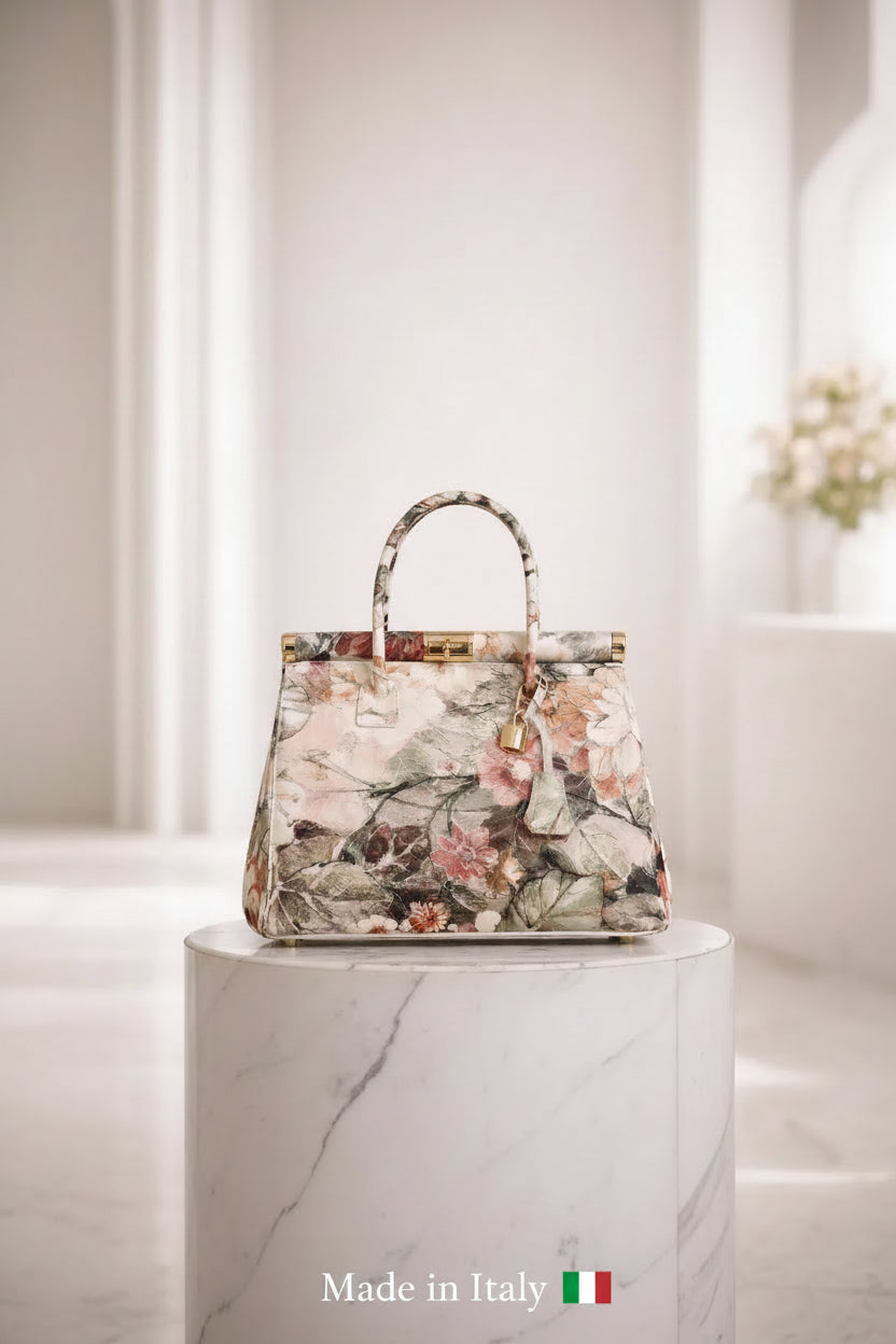 Borsa Bauletto "Flower" – 100% Vera Pelle Made in Italy