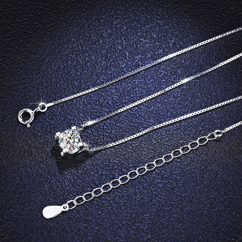 Collana in moissanite in argento sterling S925 MODELLO DA DUE 2 CARATI DELUXE consegna 2/3 giorni
