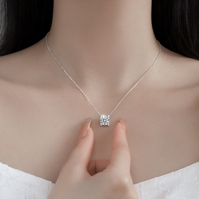 Collana in moissanite in argento sterling S925 MODELLO DA DUE 2 CARATI DELUXE consegna 2/3 giorni