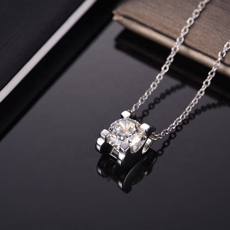 Collana in moissanite in argento sterling S925 MODELLO DA DUE 2 CARATI DELUXE consegna 2/3 giorni