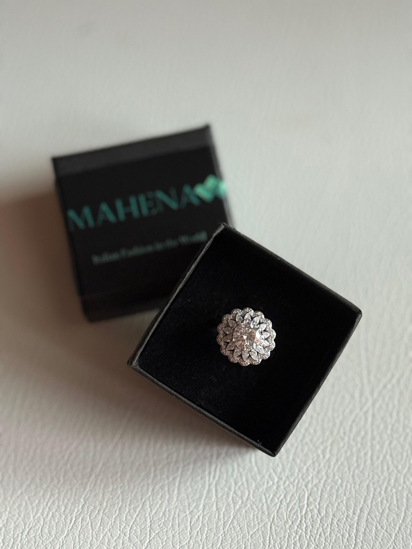 Anello in argento S925 con moissanite e fiori 2 CARATI CON CERTIFICATO, nuovo anello alla moda da donna, anello regolabile CONSEGNA IMMEDIATA