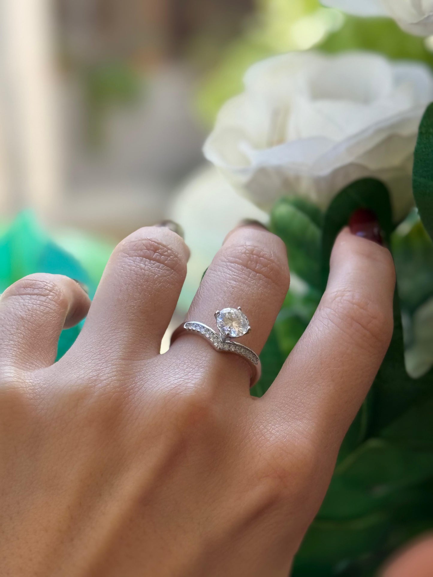 Anello in argento sterling 925 con corona da principessa e moissanite da 1 carato autoregolabile consegna immediata FANTASTICO