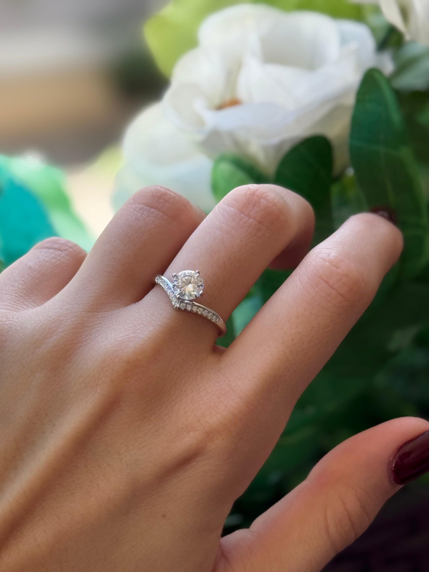 Anello in argento sterling 925 con corona da principessa e moissanite da 1 carato autoregolabile consegna immediata FANTASTICO