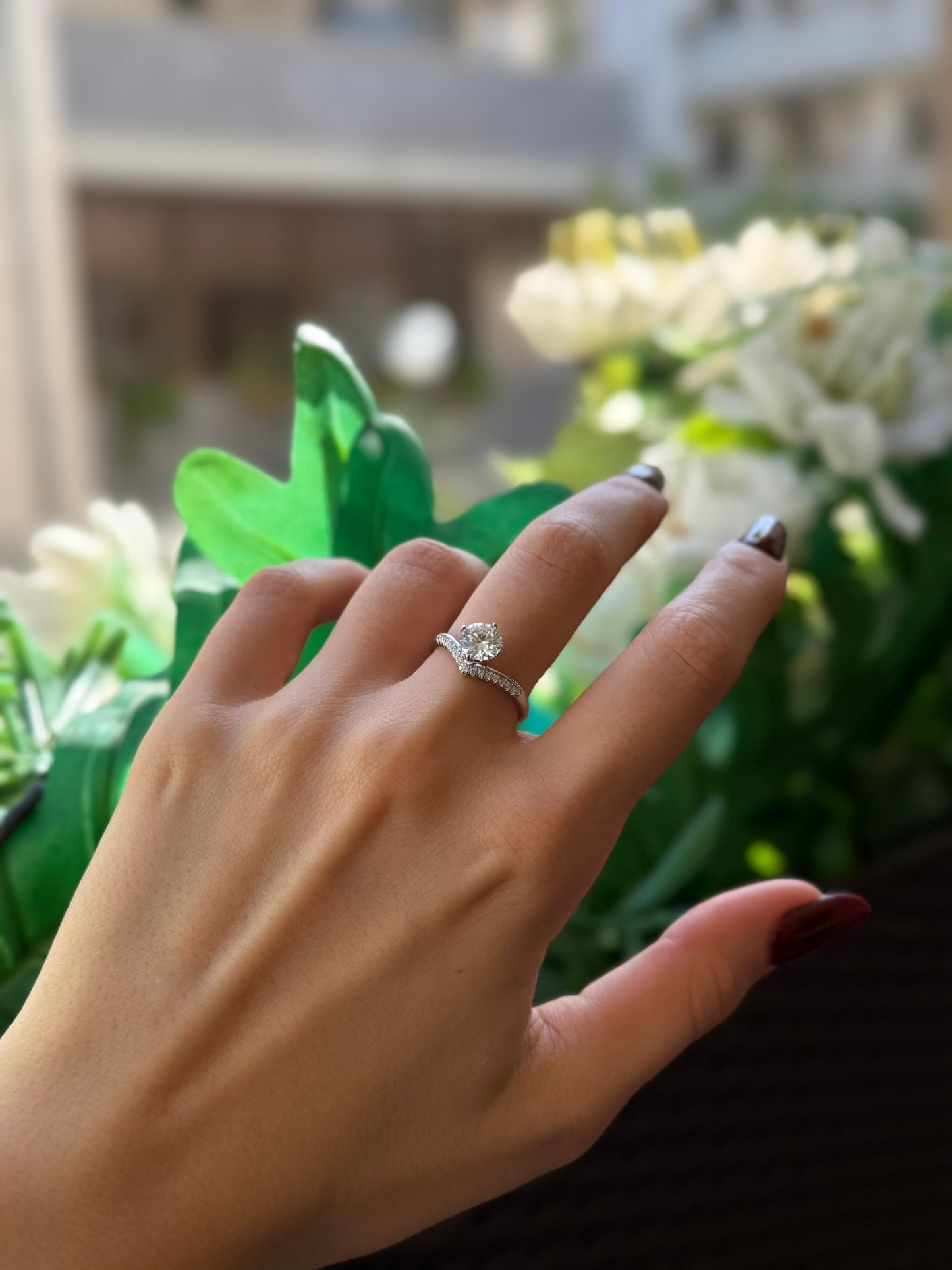 Anello in argento sterling 925 con corona da principessa e moissanite da 1 carato autoregolabile MODELLO DENISE