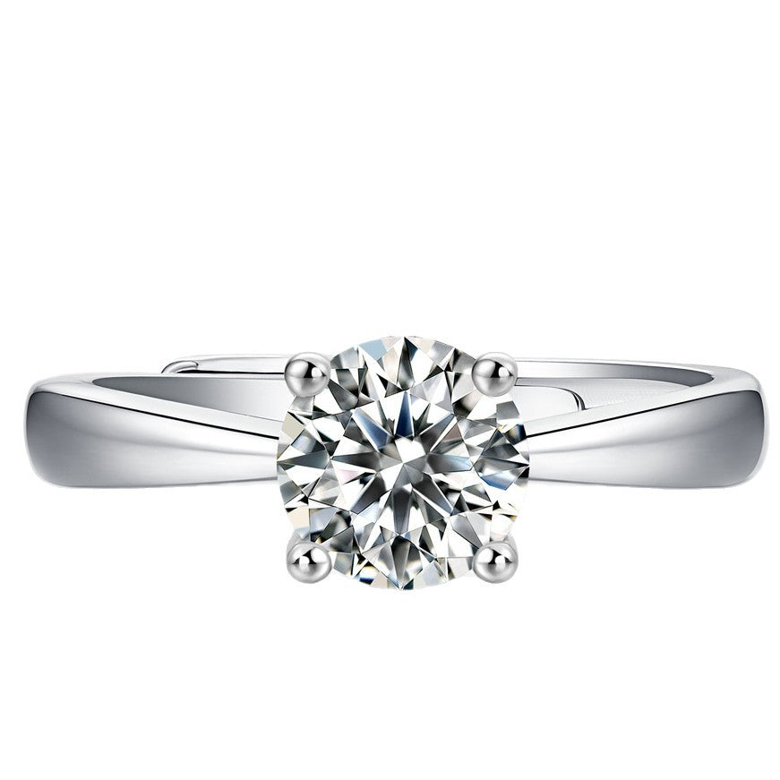 Anello regolabile in argento S925 con diamante moissanite 2 carati con certificato Gra moissanite diamante