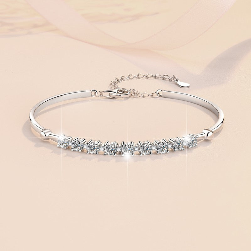 Bracciale da donna in argento sterling S925 con moissanite