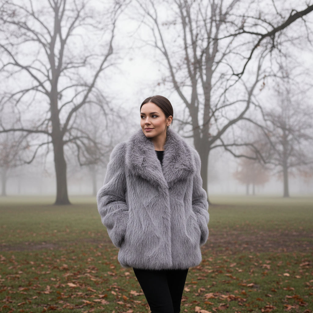 Winter Plush Coat Fashion Warm Thick Fluffy Lapel Casual Outerwear Long Sleeve Tops Women's Clothing 15 DAY DELIVERY