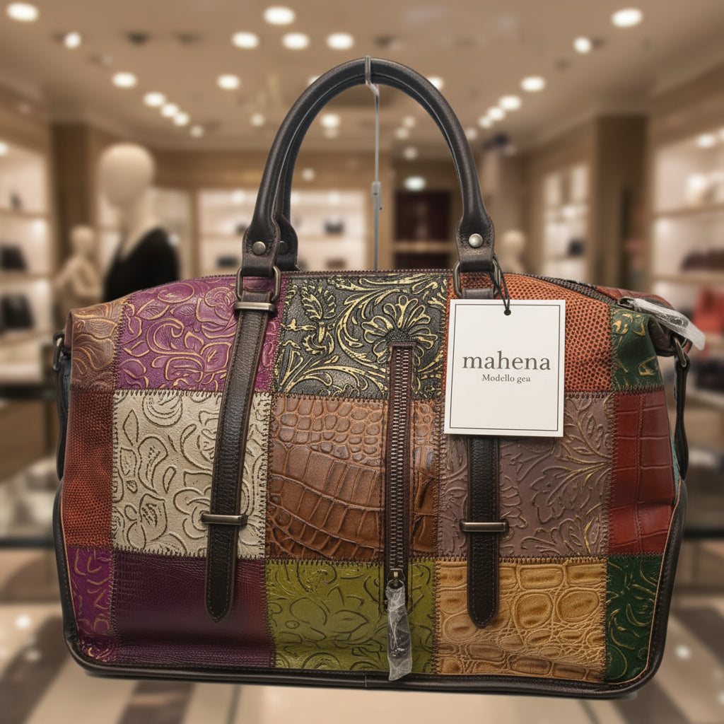 Borsa da donna in pelle di vacchetta modello Gea