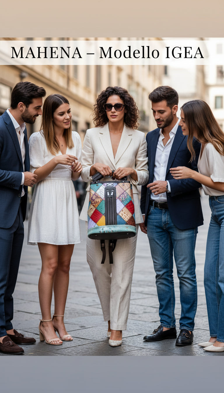 Damen-Lederrucksack im nationalen Ethno-Stil