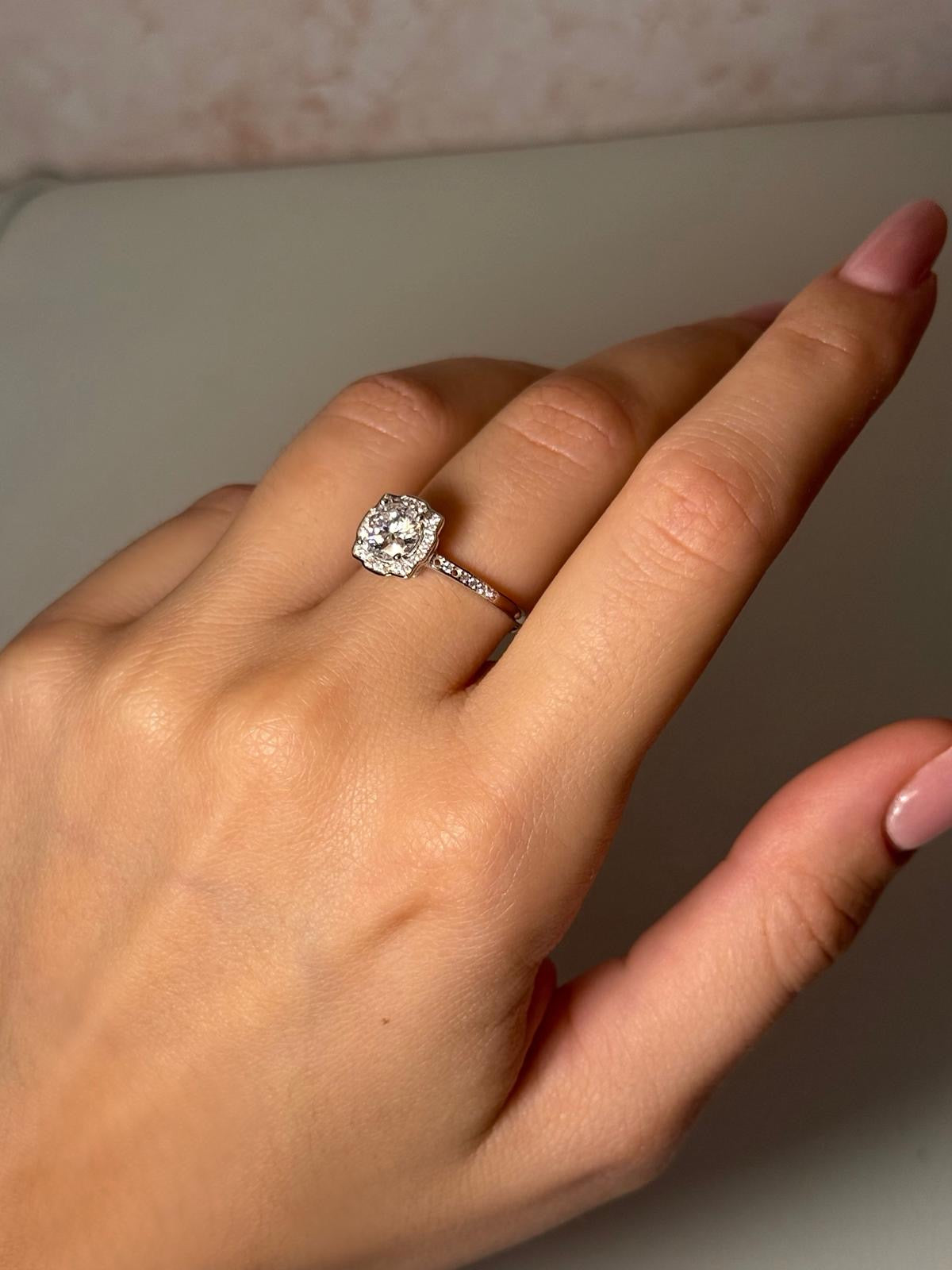 Anello autoregolabile in argento sterlin 925 con diamante moissanite 1 carato con certificato consegna 2/3 giorni