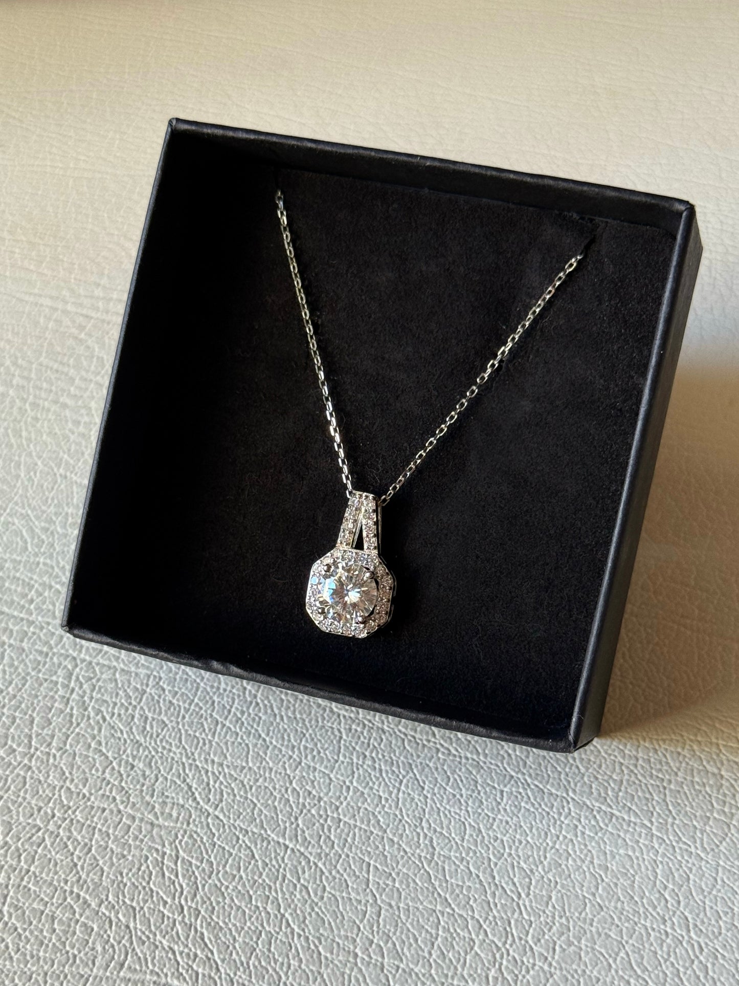Collana in argento sterling S925 con moissanite per donna consegna 10/12 giorni