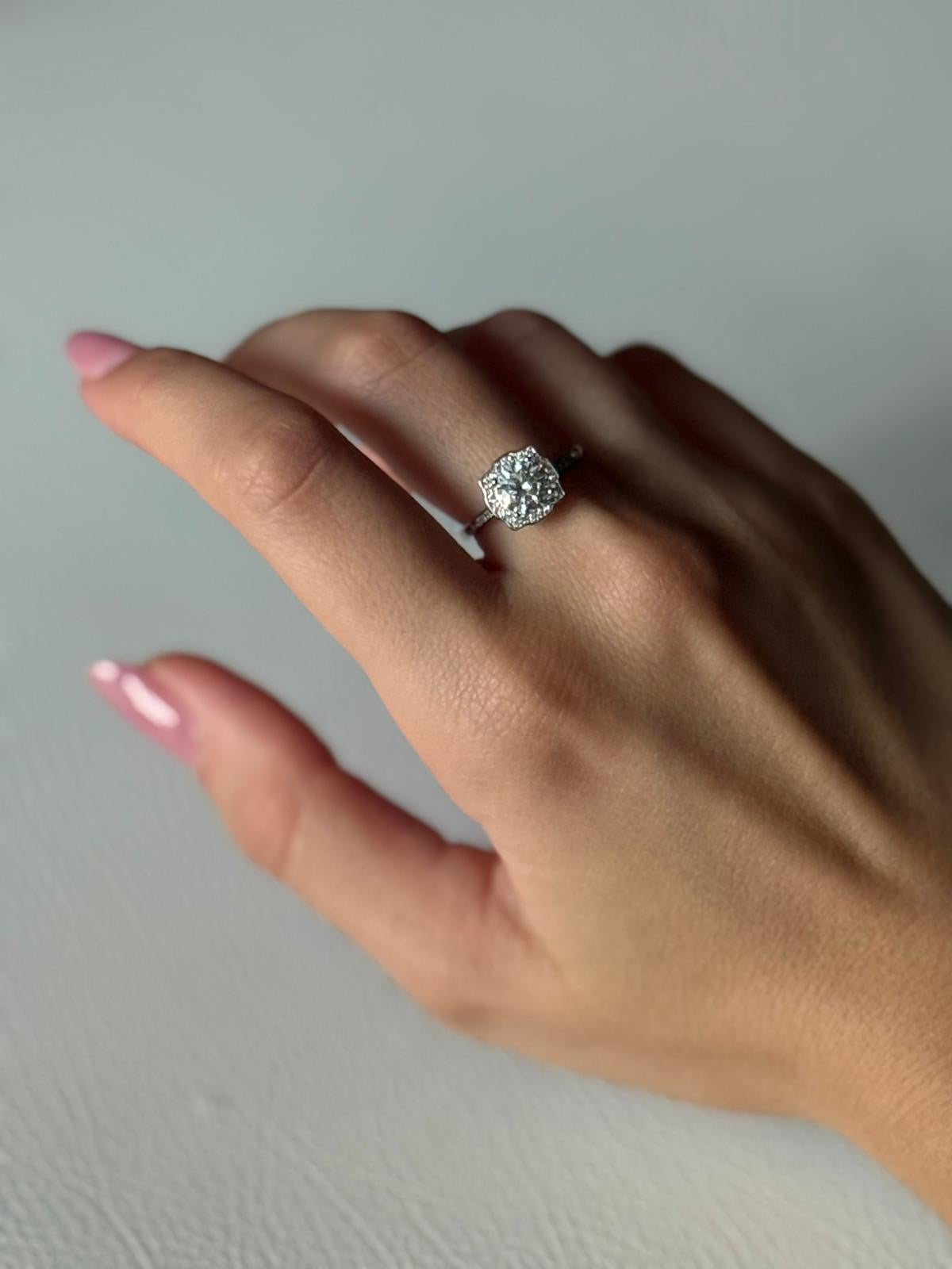 Anello autoregolabile in argento sterlin 925 con diamante moissanite 1 carato con certificato consegna 2/3 giorni