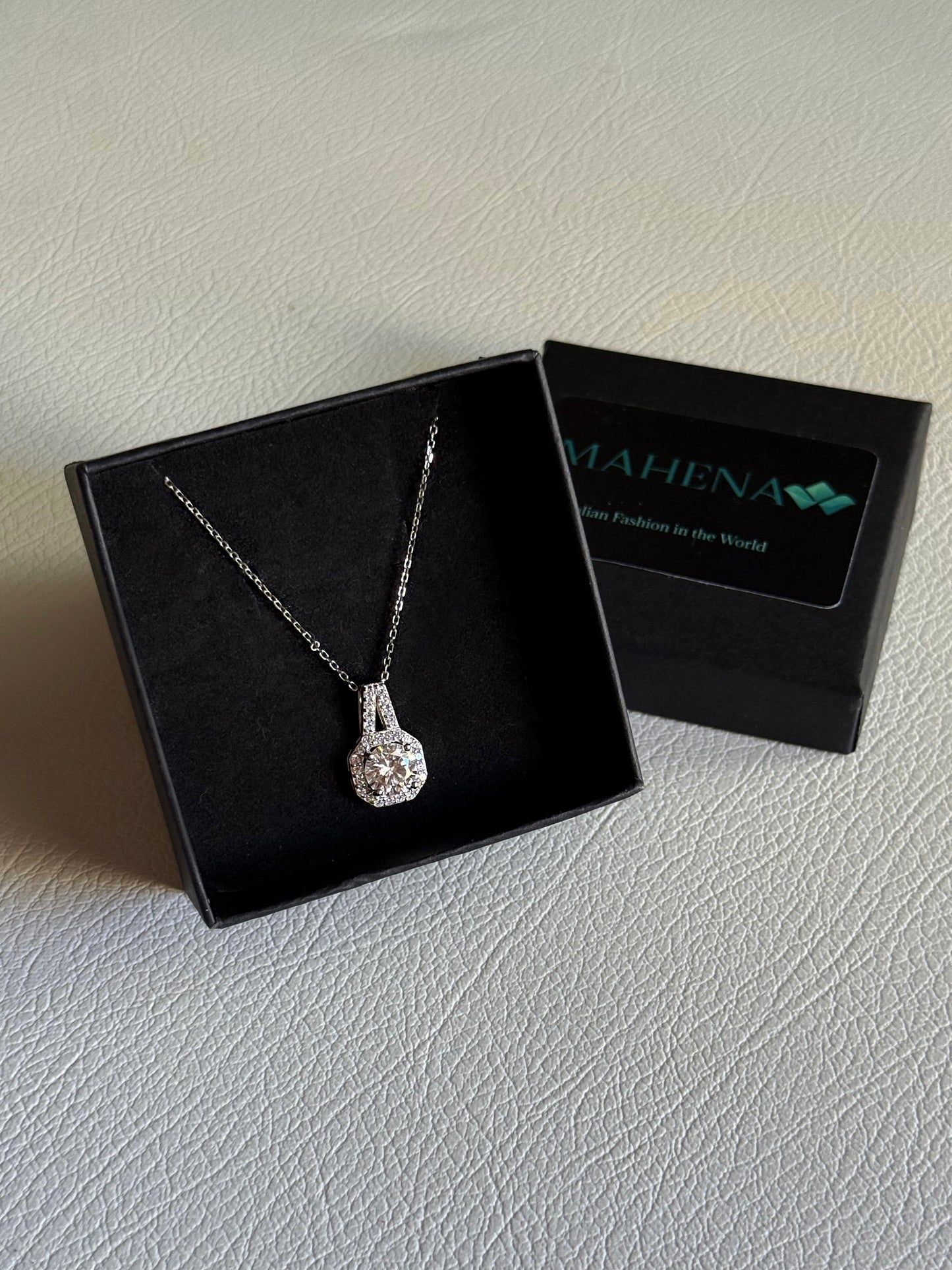 Collana in argento sterling S925 con moissanite per donna 2CARATI MODELLO AMBRE