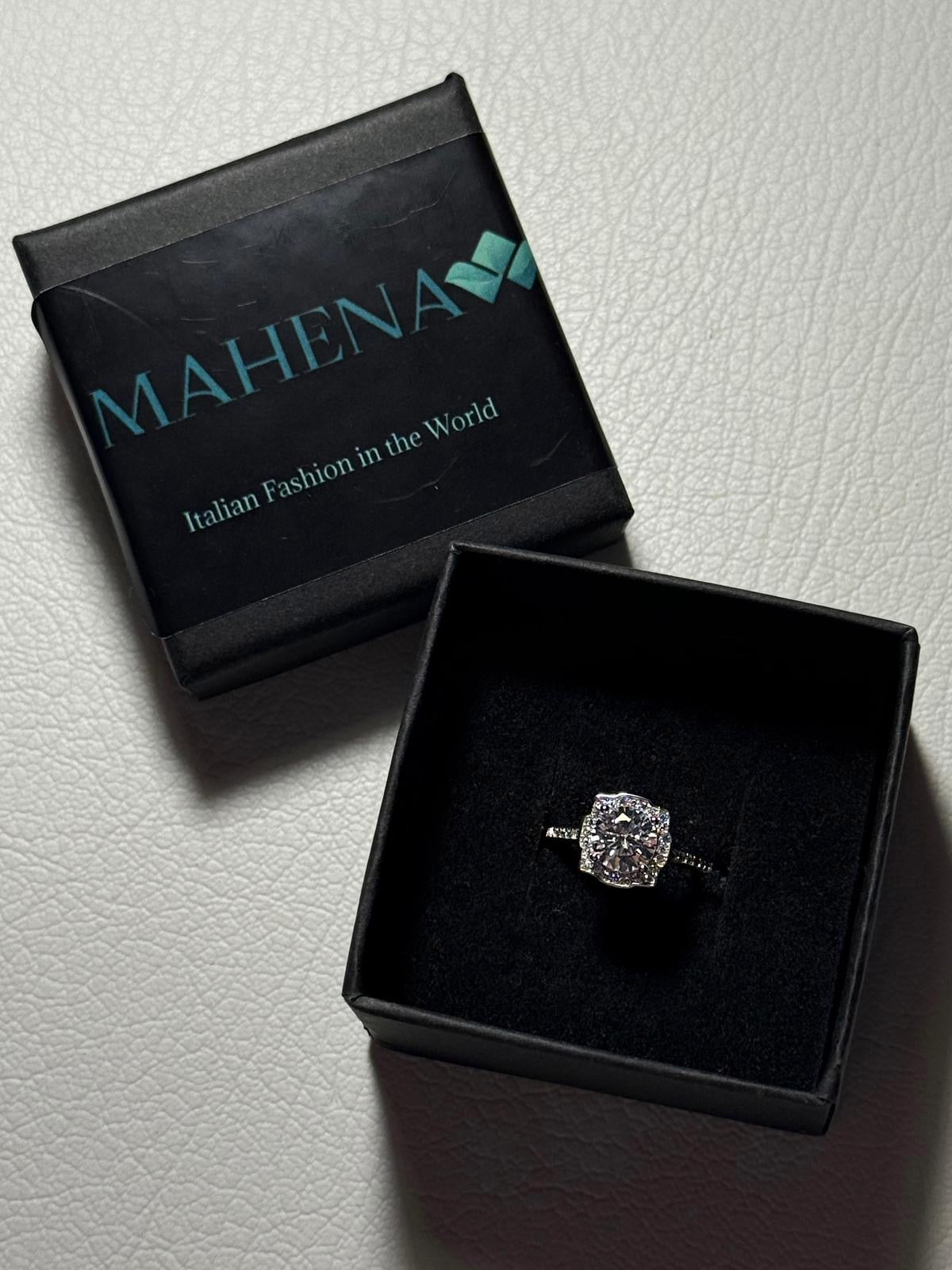 Anello autoregolabile in argento sterlin 925 con diamante moissanite 1 carato con certificato consegna 2/3 giorni