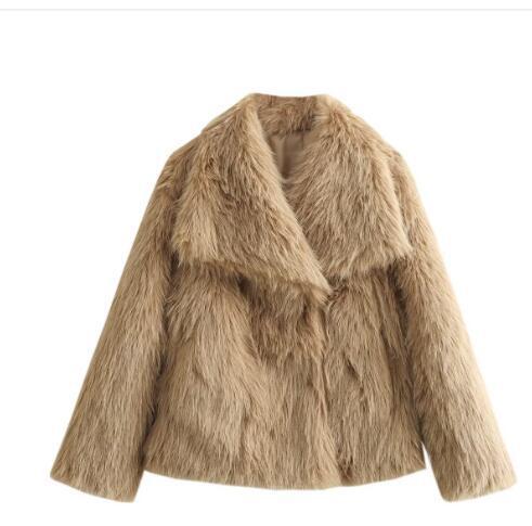 Cappotto invernale in peluche, moda, caldo, spesso, soffice, con risvolto, capispalla casual, top a maniche lunghe, abbigliamento da donna CONSEGNA 15 GIORNI
