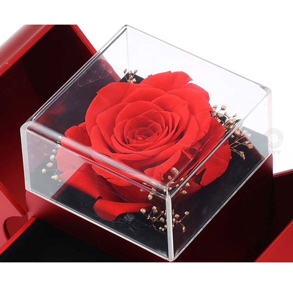 Romantico Box Mela Rossa con rosa e collana per ogni occasione speciale consegna in 2 soli giorni