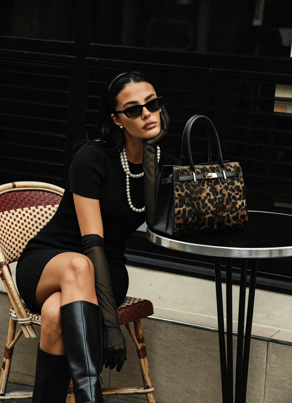 MAHENA "Circe" – Limited Edition Leopard Calf Hair & Togo Leather Handbag