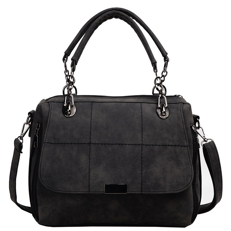 Borsa a tracolla e a mano da donna opaca, grande capacità, in similpelle modello Boston