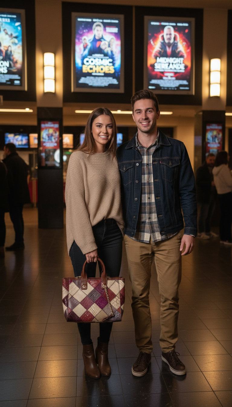 Leichte, luxuriöse, hochwertige, kontrastreiche, modische, karierte Damen-Ledertasche