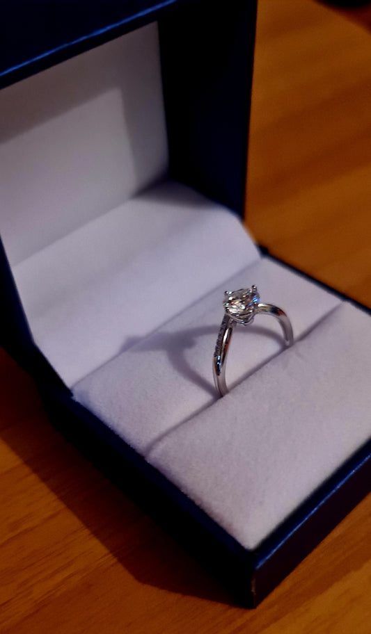 Anello in argento sterling 925 con corona da principessa e moissanite da 1 carato autoregolabile consegna immediata  FANTASTICO