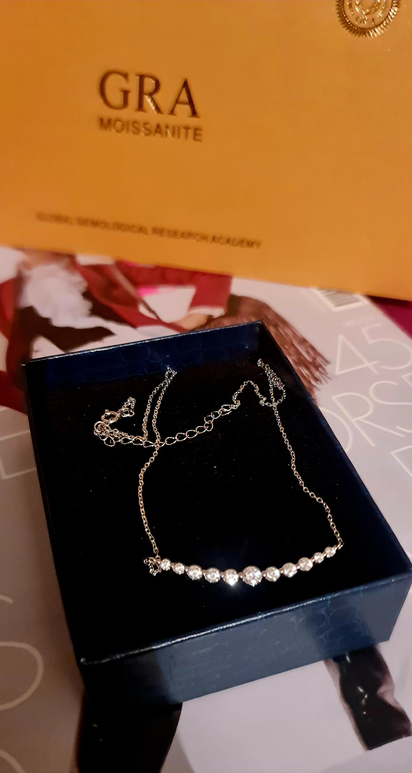 Collana in argento sterling S925 con moissanite, leggera, 1.1 carati, colore D MODELLO MARYAM