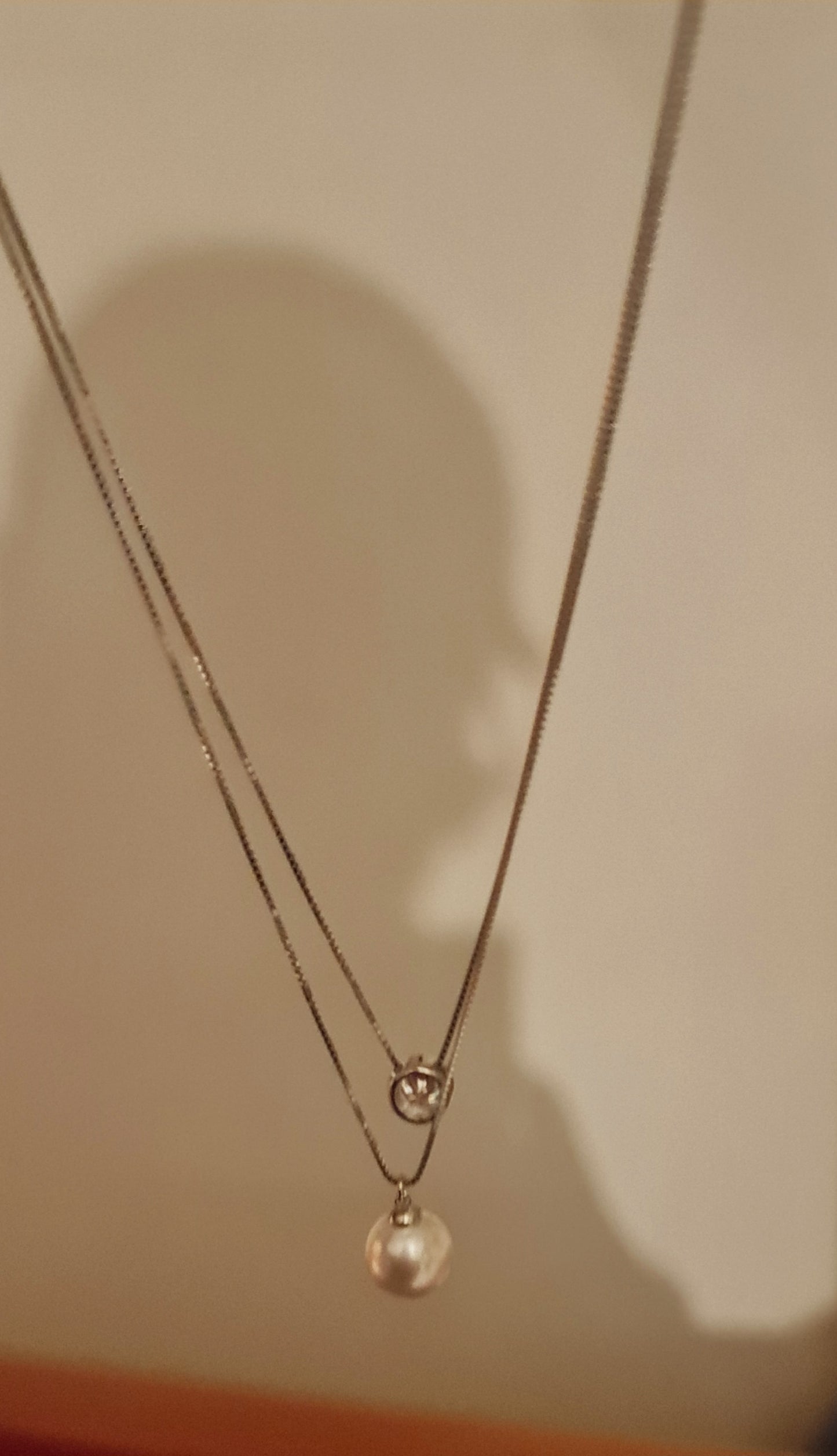Collana in argento con catena a doppio strato e 50 punti di moissanite MODELLO JULIETTE