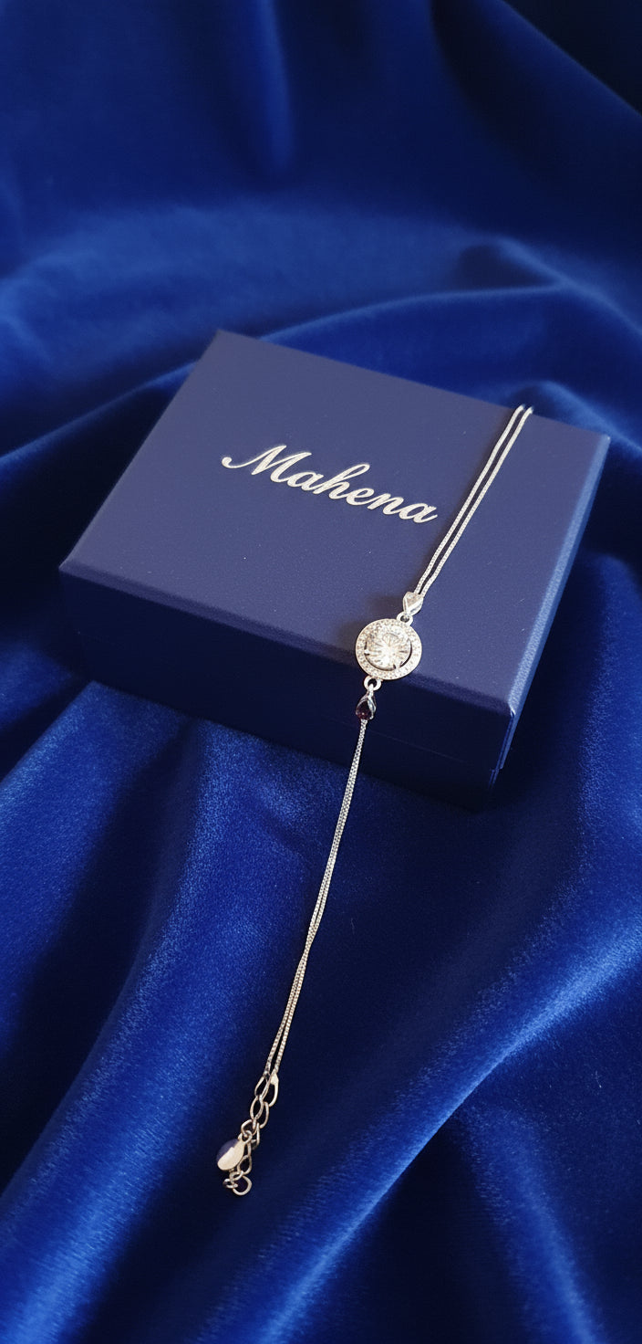 Schlichtes Armband mit sechszackigem Moissanit aus 925er Sterlingsilber